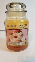  Yankee Candle Rare Hard To Find Medium Strawberry Buttercream 22 oz Jar - £47.16 GBP