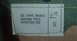 US Army Woodland camouflage &quot;patrol&quot; cap 7-1/4  2001 two tags near-new - £19.75 GBP