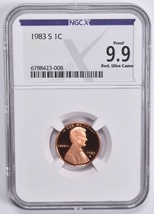 Proof 9.9 Red UCam 1983-S Lincoln Memorial Cent 1c NGC X NGCX - £19.66 GBP