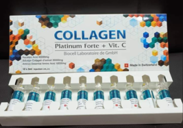 Original 1 Box Collagen Platinum Forte + Vitamin C FAST SHIPPING DHL  - £76.62 GBP