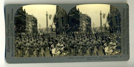 Soldiers of France Marching In London Keystone Stereoview World War One - £14.00 GBP