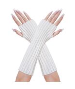 Hmxpls Knitted Kawaii Arm Warmers Wrist Warmers Women White - $67.88 MXN