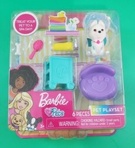 Barbie Pets NIP White Puppy Pet Playset 6 Piece Set  - £6.25 GBP