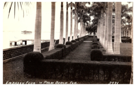 RPPC Postcard Embassy Club Exterior w Pal Trees Palm Beach Florida - £10.21 GBP