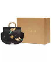 Coach Boxed Leather AirPod Pro Case Bag Charm Owl ~NWT~ Black - £53.81 GBP