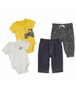 Carter&#39;s Baby ~ Four (4) Piece Pants &amp; Body Suit Sets ~ Tractor ~ Size 9... - $49.18 CAD