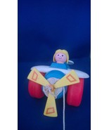 1980 Fisher Price Pull Along Airplane with Pilot - $282.72 MXN