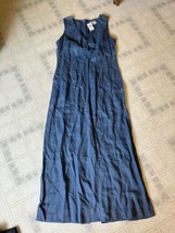 Brooks Brothers Irish Linen Sleeveless maxi Dress Size 10 V Neck back Slit - £55.95 GBP