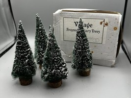 Christmas  Frosty Topiary Fir Trees Set of 4 Box #5401 About 7 Inches Tall - £8.27 GBP