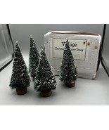 Christmas  Frosty Topiary Fir Trees Set of 4 Box #5401 About 7 Inches Tall - £8.30 GBP