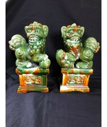 Antique vintage pair of chinese foo dogs / temple dogs. - £180.20 GBP