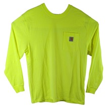 Yellow Carhartt Long Sleeve Pocket Shirt Neon Loose Fit Mens Size Large ... - $22.28