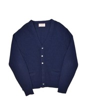 Vintage McGregor Royal Clan Cardigan Sweater Mens M Navy Shetland Wool Blend - £28.00 GBP