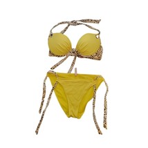 Victoria&#39;s Secret 2 piece bikini yellow leopard 36c &amp; medium - £15.47 GBP