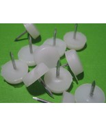 White Plastic Furniture Glide Nylon Pad Nail 15mm Chair Table Leg Protect - £0.74 GBP+