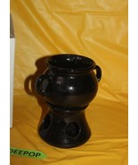 Vintage Wicks N Sticks Black Cauldron Candle And Stand 161896 1987 WNS  - £23.32 GBP