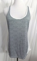 Old Navy Active Tank Top Racer Back Striped Gray White Mesh size Medium - £8.11 GBP