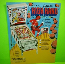 High Hand Pinball Machine Flyer Original 1973 Vintage Retro Game Playing Cards - £23.40 GBP