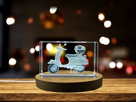 LED Base included | 3D Engraved Crystal Scooter Model - Retro Ride Memorabilia - $39.99 - $399.99