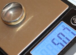 Size 10 "TITANIUM &amp; 18k" marked yellow gold wedding band ring -Jewelry L... - $162.95