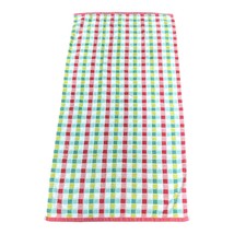 Vintage Boho Retro Bright Checkered Cotton Bath Towel Multi-Color 24.5&quot; ... - $14.01