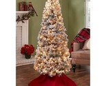 Panorama gifts 6&#39; Pop-Up Flocked Christmas Tree Clear Lights White Prelit - £75.10 GBP