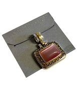 Worthington Pink Pendant Rectangle Statement NOS Shiny Costume Jewelry 1... - $259.36 MXN