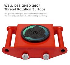US 6 T Machinery Mover Dolly Skate 4 Rollers with 360°Rotation Cap 13200lbs - $59.40