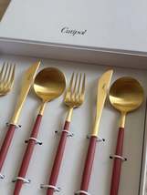 Goa Red 6 pcs. Matte Brushed Gold Plated - $114.00