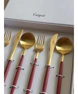 Goa Red 6 pcs. Matte Brushed Gold Plated - $114.00
