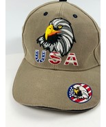 USA American Eagle Baseball Hat Beige One Size Fits All - $13.00 CAD