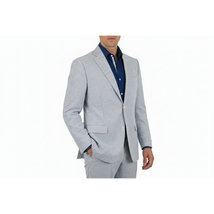 Men ADOLFO Seersucker Suit Stripe Casual Dressy Summer Suit 2 Button C622 Blue image 3