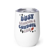 Busy Growing A Cowboys Fan Wine tumbler, Football Pregnancy Announcement tumbler - £22.77 GBP