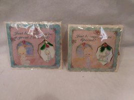 Precious Moments Christmas Ornament + Card 1995 Just Because you&#39;re lot ... - $31.70