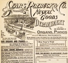 1900 Musical Dept Pianos Organs Advertisement Victorian Sears Roebuck 5.... - £14.50 GBP