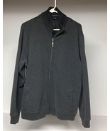 Lands End Jacket Mens Large Gray Sweater Flannel Blend Full Zip Mock Nec... - $37.20 CAD
