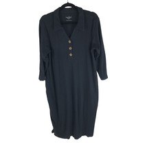 NWT Isabel by Ingrid + Isabel Black Cotton Blend 3/4 Sleeve Shift Dress Size L - £11.39 GBP