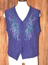 Vintage Koret Women&#39;s Wool Blend Vest Size Small Purple Button-Up Vest - $24.75