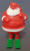 Vintage Rosbro Santa Skis Candy Container 4.5&quot; Retro 40s 50s Plastic - £23.97 GBP