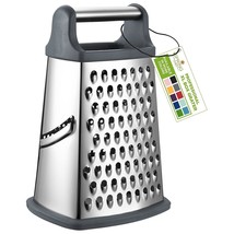 Professional Box Grater, Stainless Steel With 4 Sides, Best For Parmesan Cheese, - £21.13 GBP
