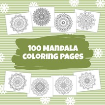 Mandala Coloring Book 100 Pages for fun and relaxation Digital download - £3.19 GBP