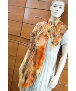 MERINO WOOL LONG SCARF FELTED HANDMADE IN EUROPE HOLIDAY GIFT FOR WOMEN - £133.37 GBP