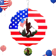 3D Bigfoot Wind Spinners Outdoor Metal Hanging, 12In Large Patriotic Spinfinity  - £23.90 GBP