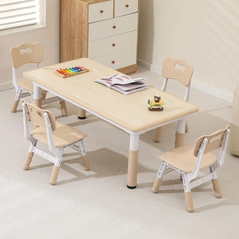 Hulaibit Kids Table and 4 Chairs Set, Height Adjustable Toddler Table an... - $485.84