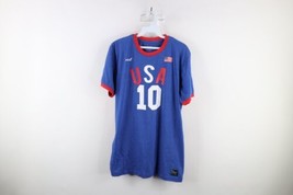 Mitre Soccer Mens Medium Christian Pulisic USMNT USA Soccer Ringer T-Shirt Blue - £23.69 GBP
