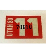Nov. 1980 Utah Motorcycle Car Truck New License Plate Registration Stick... - $15.04