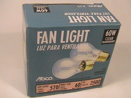 [G5] ABCO CLEAR 60W FAN LIGHT - Standard base, 2500 Hours (2 per box) - $3.19