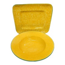 Set 2 Yellow Serving Platter Tray &amp; Bowl Made in Italy by Over and Back ... - £59.66 GBP