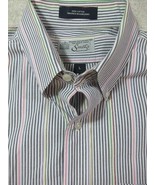 GORGEOUS Smiths of Bermuda Pink &amp; Green Stripe Short Sleeve Shirt Large - £21.64 GBP