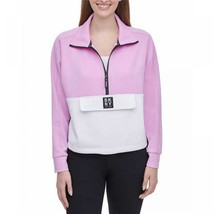 DKNY Sport Women&#39;s Colorblock Half Zip Pullover Sweatshirt, PINK, XXL - £12.47 GBP